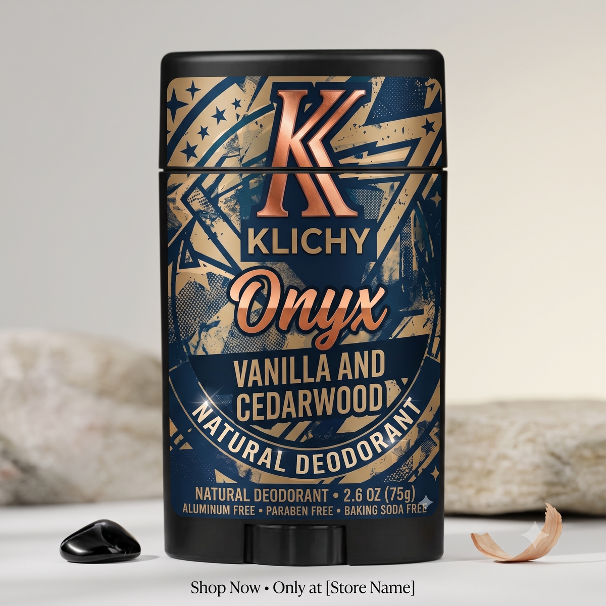 Klichy Fragrance-Free Natural Deodorant stick, unscented for sensitive skin