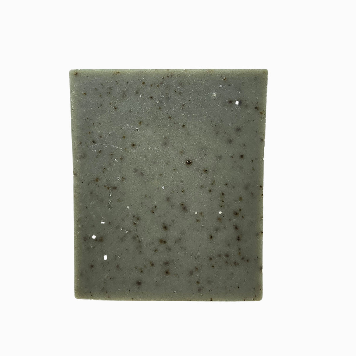 Close-up of Klichy Mountain Mint Natural Soap Bar's textured surface with visible coffee grounds